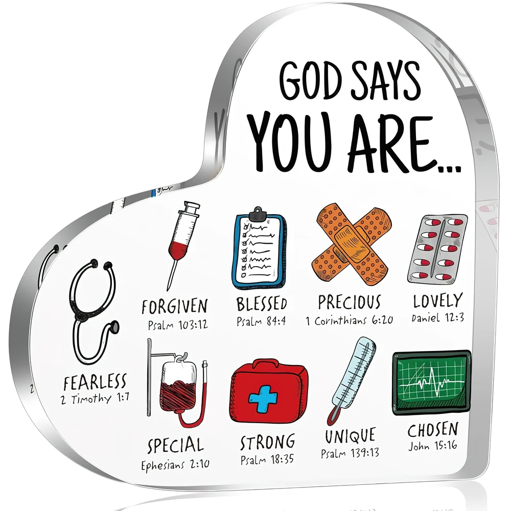 Presente de de mesa de enfermeira God Says You Are Nurse Pastor, presentes espirituais, presentes de de incentivo católico,