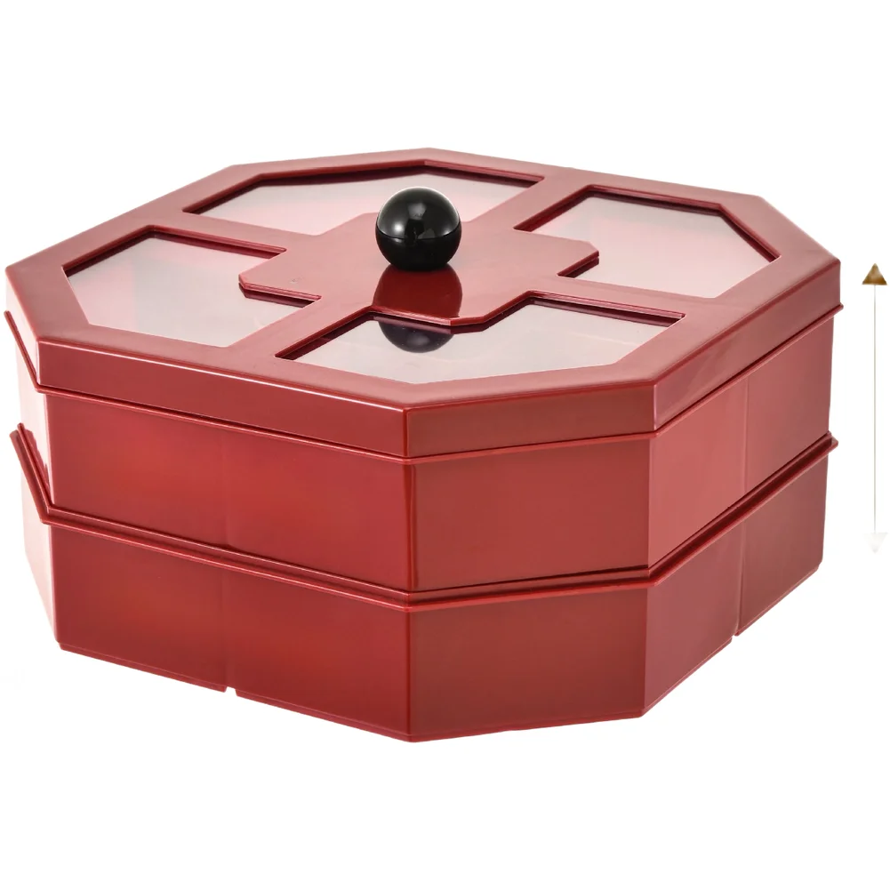ABS Fruit Tray with Lid Square Light Luxury Style for Living Room Dining Table Multi Compartment Snack Storage