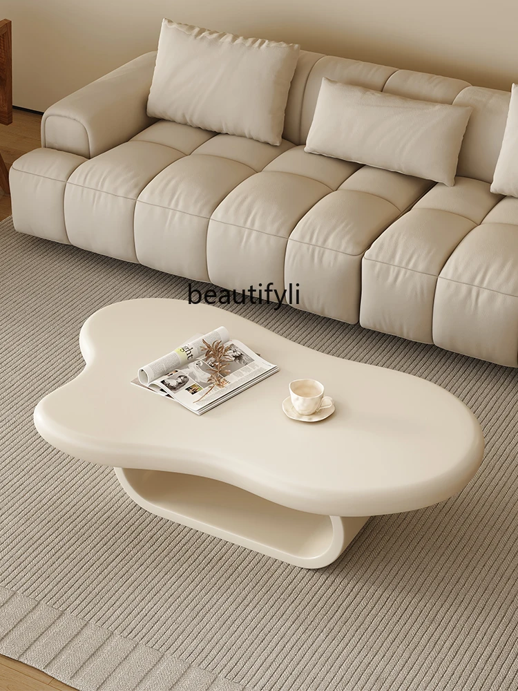 

Coffee table cream style living room home wabi sabi creative atmosphere minimalist coffee table baking paint