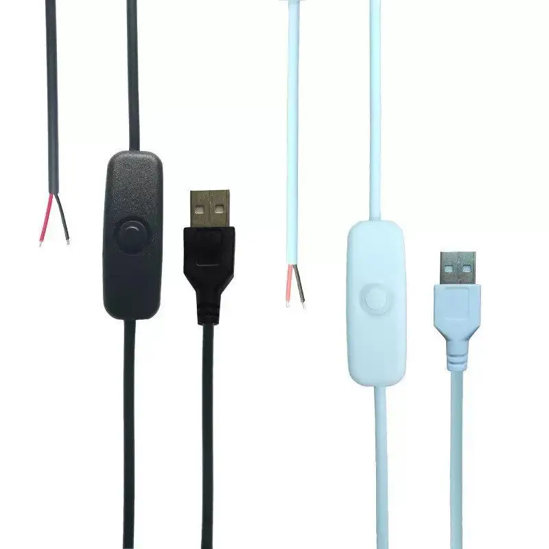 With Switch ON/OFF Male To Female 2M USB Cable Cords Inline Extension Toggle For LED Strip Tape Lamp USB Port Cord Power Line