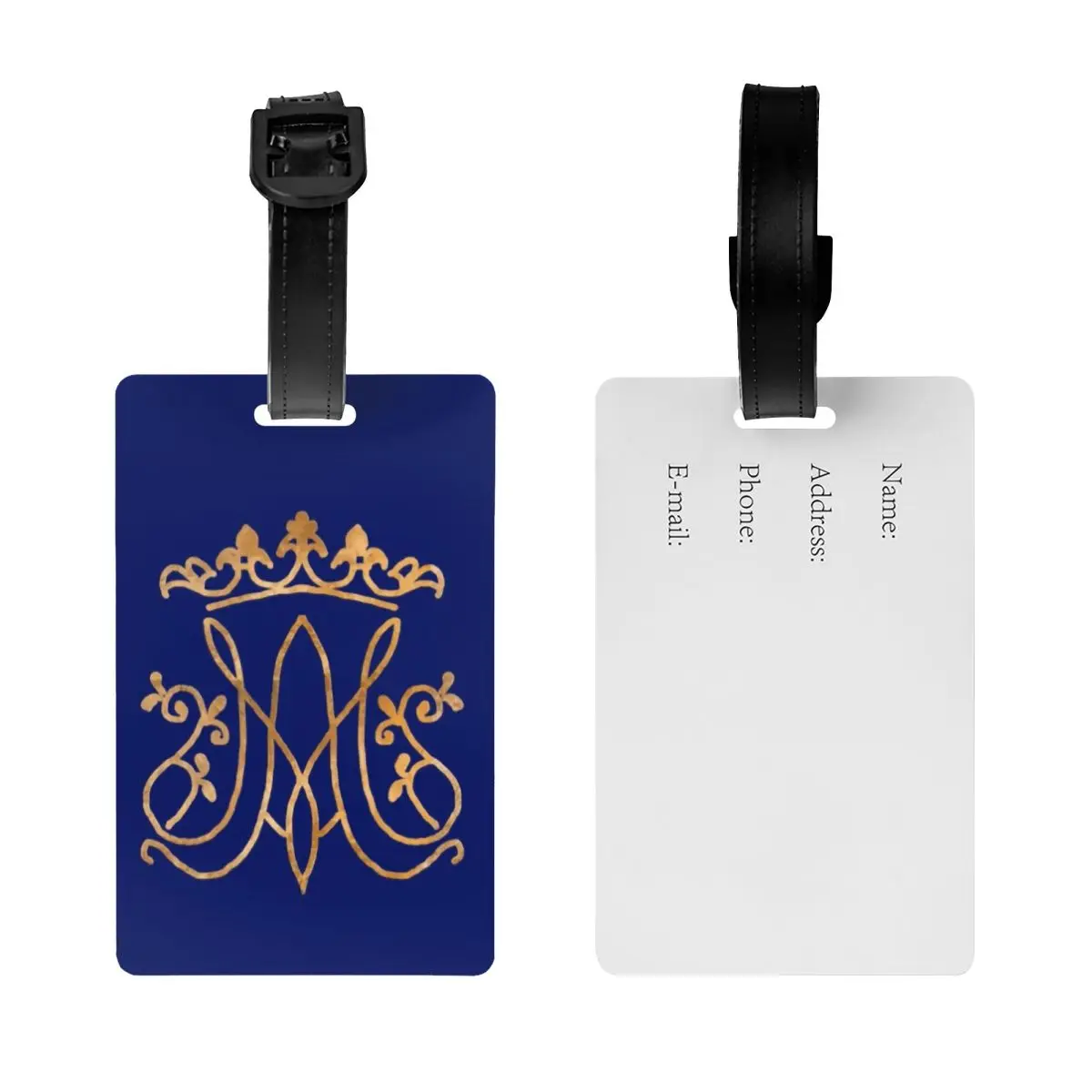 Ave Maria Monogram Luggage Tag Catholic Jesus Suitcase Baggage Privacy Cover ID Label