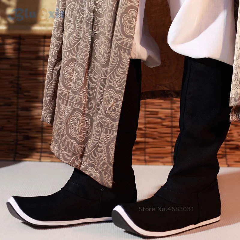 الصينية التقليدية القديمة تأثيري الأحذية ، الصينية Hanfu الأحذية ، منتصف العجل الأحذية ، Wuxia الكونغ فو ، سحب على ، حجم كبير ، أسود ، 34-46