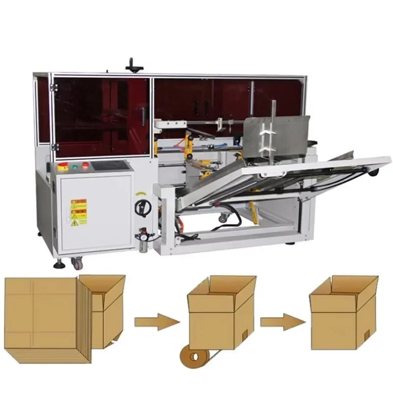 【Brand new】Stainless Steel Case Carton Opening Sealing Packing Erecting Machine with Customized