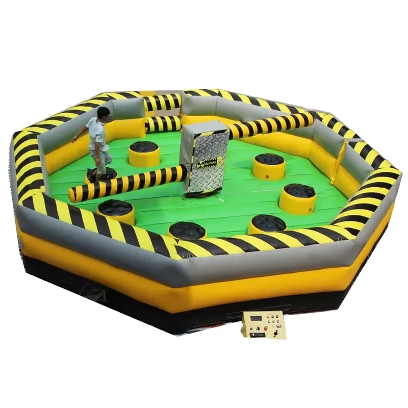 Commercial Last Man Standing Toxic Meltdown Inflatable Rotating Arm Sweeper Game Jump Obstacle Mechanical Game for Adults