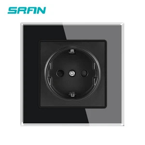 SRAN UE RU WALL ELECTRIC TAKING 16A 220V 82*82mm Tempered Glass Power Power Improvement White/Black House 8 Main Sales Black Taking - №1