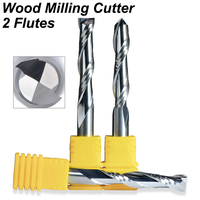 1pc 3.175 4 6mm Shank Milling Cutter Woodworking CNC Router Bit Tools for Wood Acrylic Cutting Two Flute Spiral Carbide End Mill