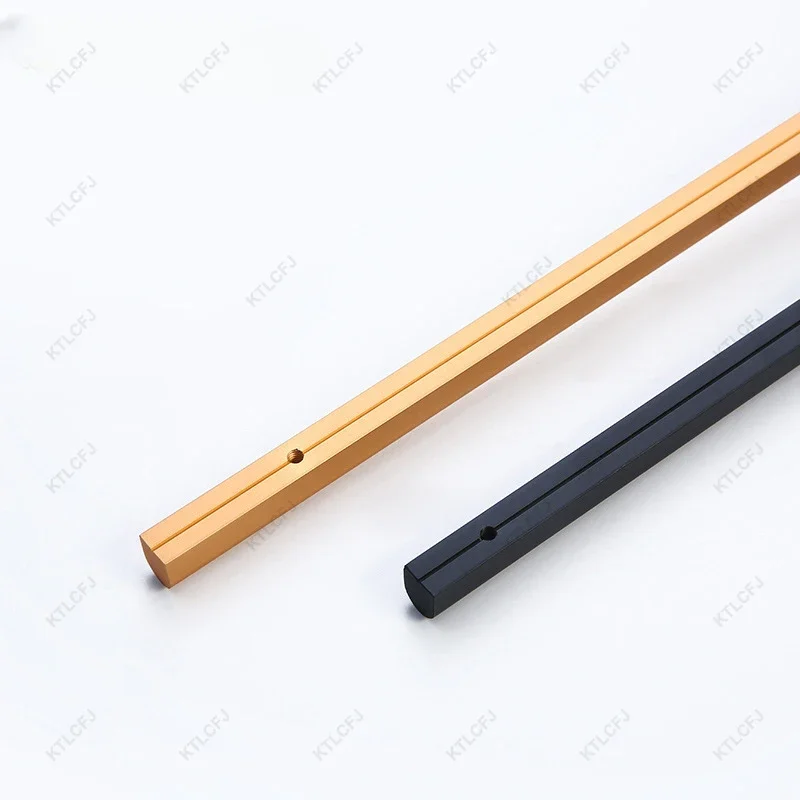 American European Modern Simple Wardrobe Cabinet Aluminum Alloy Long Handle Gold Black Extended Door Handle