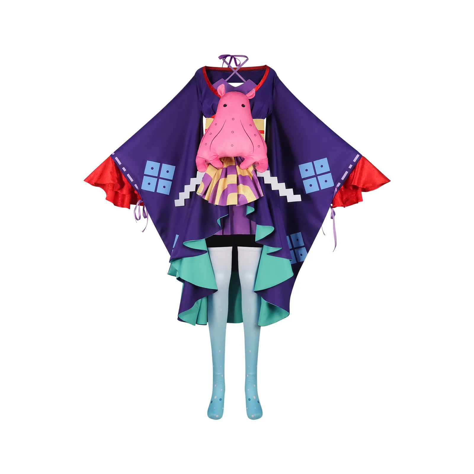 

Costume Anime Kimono Outfit with Pink Octopus Plush for Women Girls Halloween