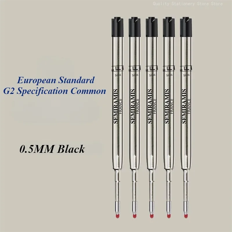 1pcs/3pcs/5pcs/10pcs Semiramis Mb Rollerball Pen Refills 0.5mm Black European Standard G2 Office School Gel Pen Refill Student