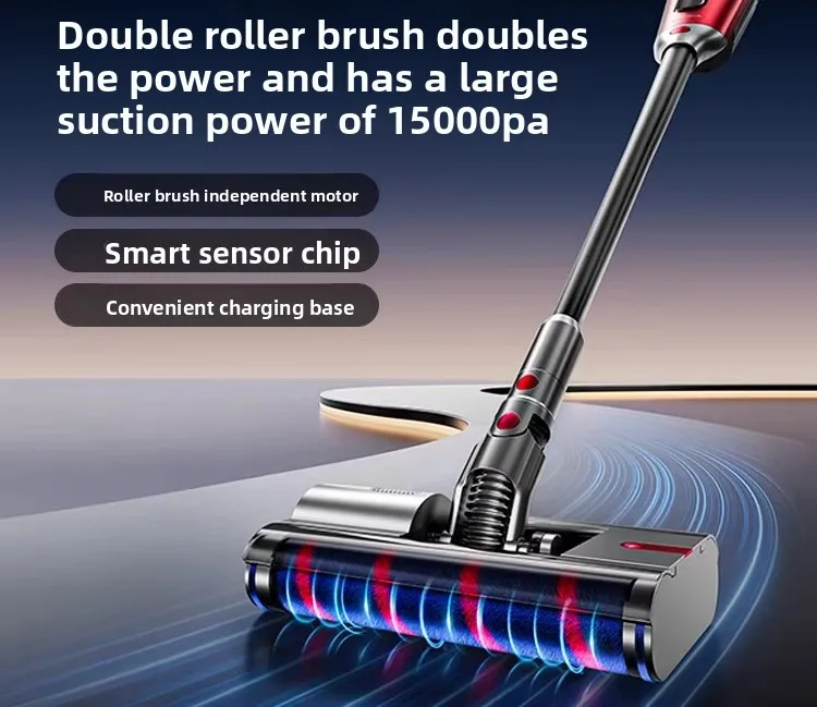 Wireless Vacuum Cleaner, Household Brushless Motor, Handheld Double Roller Brush Vacuum Cleaner, Automatic All-in-one Machine