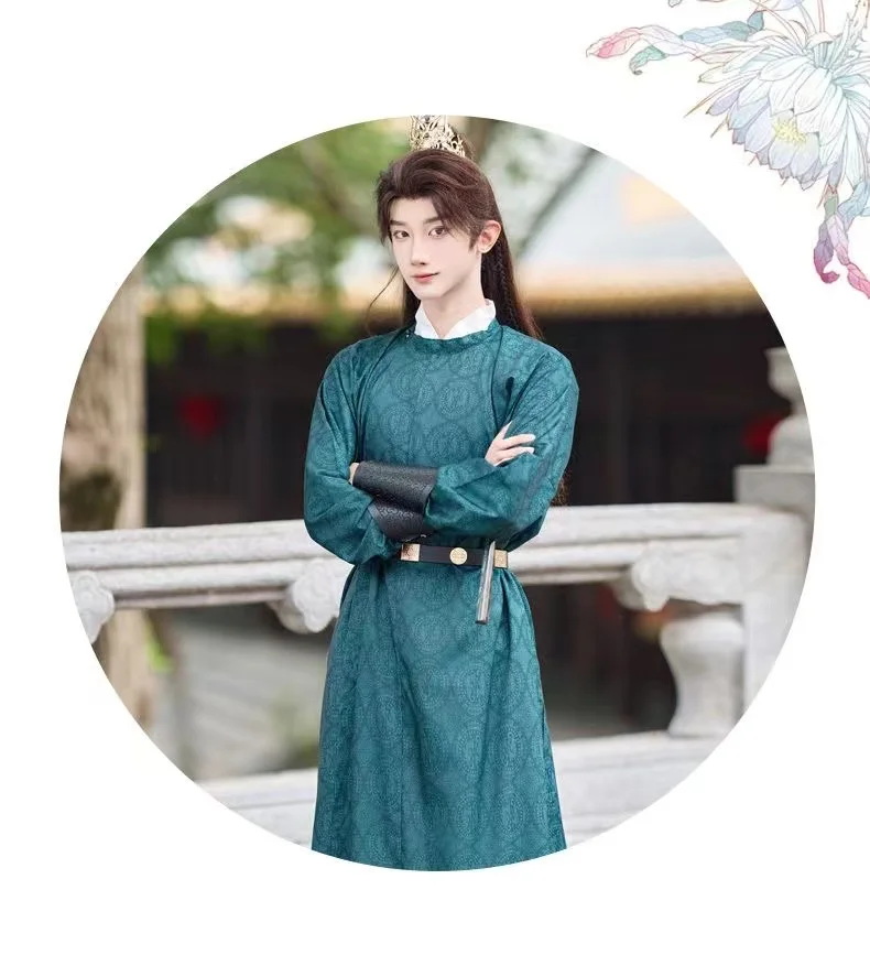 

Оригинальное традиционное платье Ханьфу династии Тан для мужчин и женщин, с круглым вырезом, осенне-зимний костюм для косплея самурая