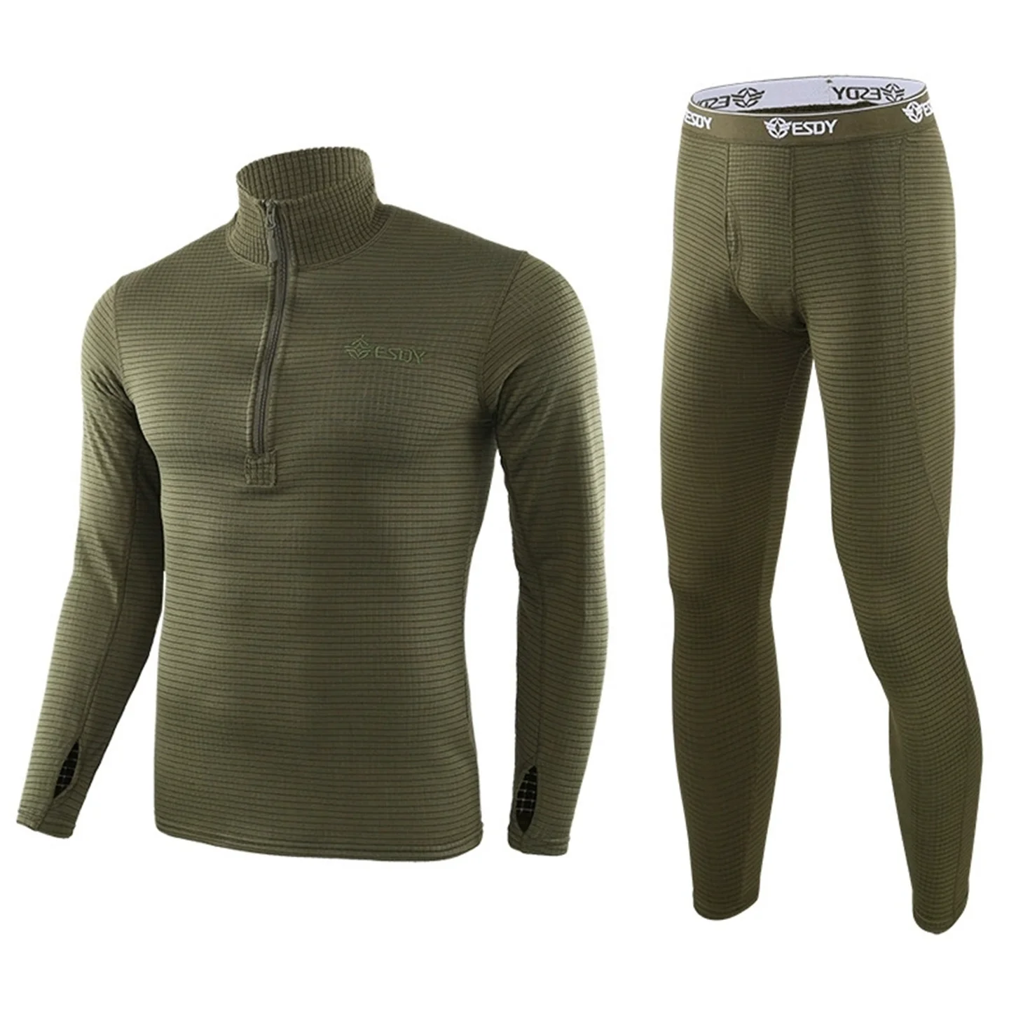 Winter Men's Outdoor Sports Underwear Set Breathable Thermal Camouflage Hunting Lining Underwear Shirt And Pants