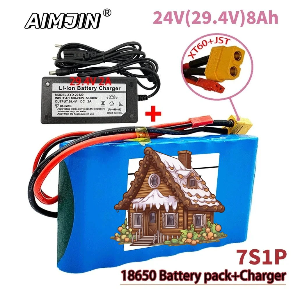 

7S1P lithium ion 24V 7S1P 29V 8000mAh battery pack is suitable for scooter toy bicycle with built-in BMS and charger sales