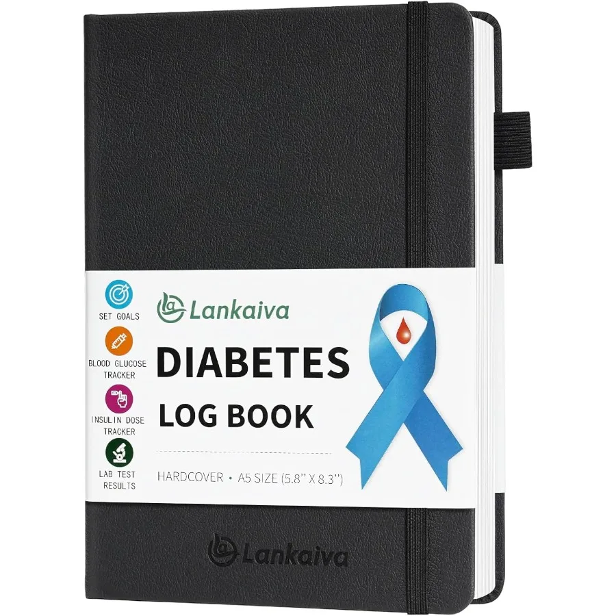 Libro de registro para la diabetes: registro diario de azúcar en sangre para el libro de viaje de glucosa para la diabetes tipo 1 y 2. Registro de glucosa en sangre y dosis de insulina