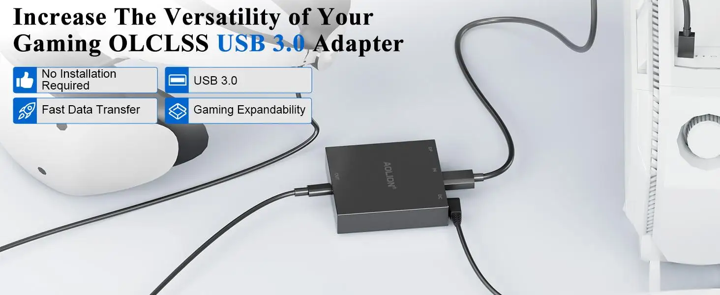 AOLION PS5 VR2 PC Converter Adapter Kit - Virtual Reality Gaming Adapter for PS5 to PC