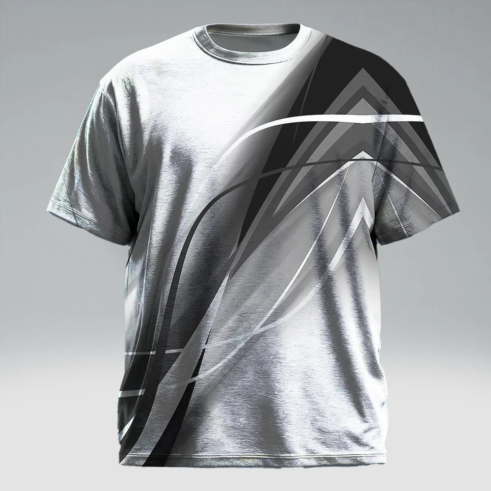 

S-9xl plus size Men's - Visual Short Sleeve T-Shirt: Modern Bold - Durable Material, Subtle Neon Gradients, Breathable,