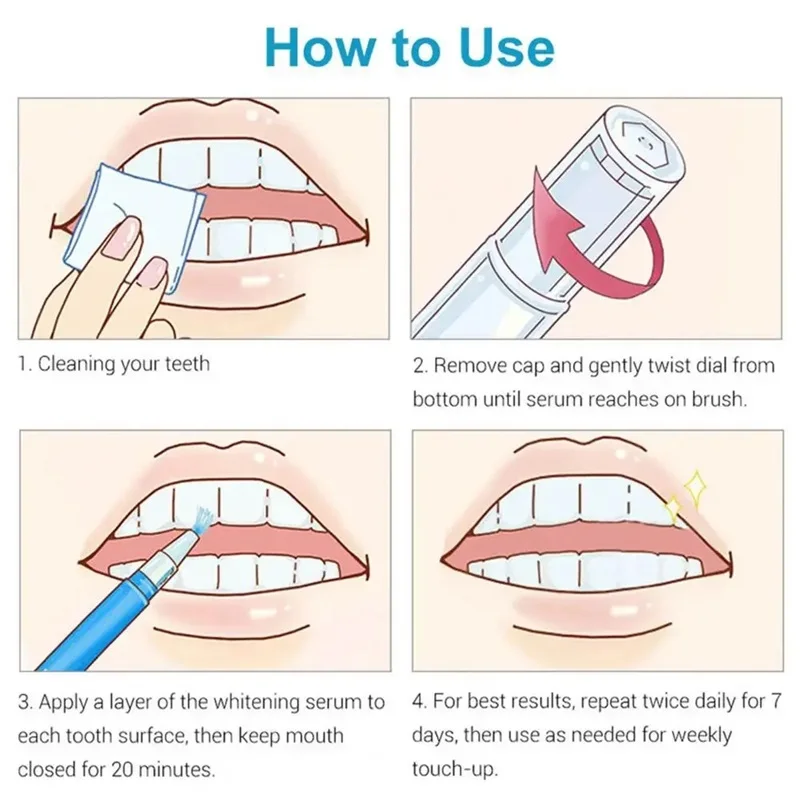V34 Teeth Whitening Pen Effective Painless Easy To Use Teeth Care for Beautiful Smile Teeth Whitening Pen Toothbrush