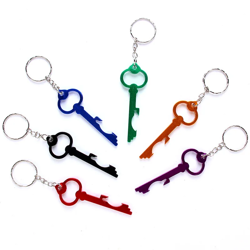 

Wholesale Portable Beer Bottle Opener Keychain Mini Pocket Aluminum Alloy Beverage Beer Bottle Opener Wedding Party Favor Gifts