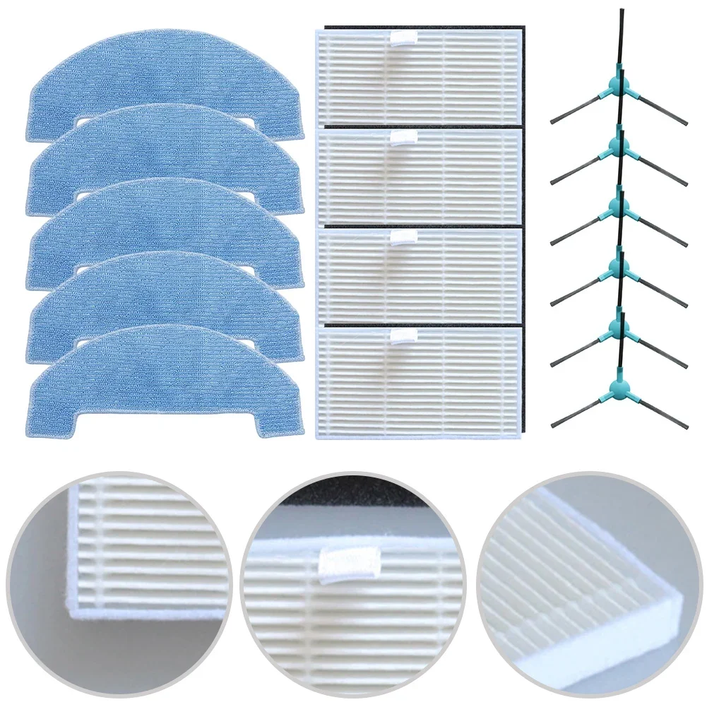 Mop Cloth Replacement HEPA Filter Set Easy Installation Components Floor Cleaning Mop Pads For Honor Choice S3
