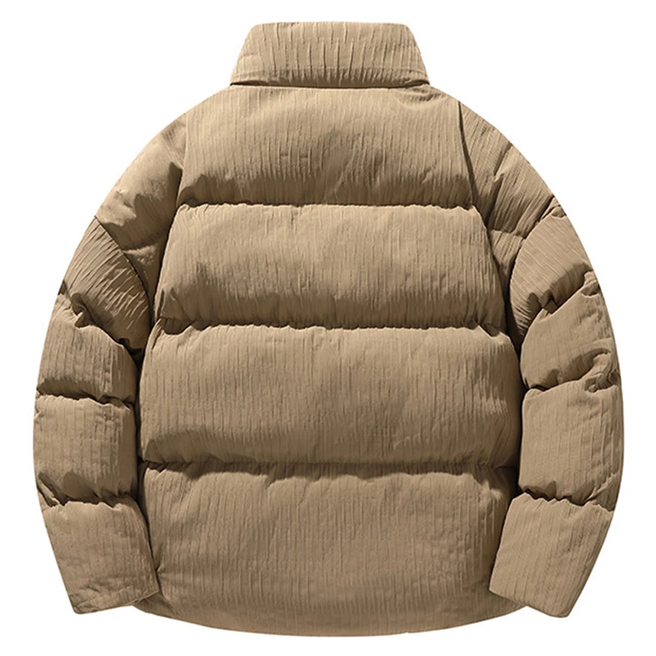 Autumn Winter Padded Jacket Men Stand Collar Parkas Fashion Casual Solid Color Parkas Male