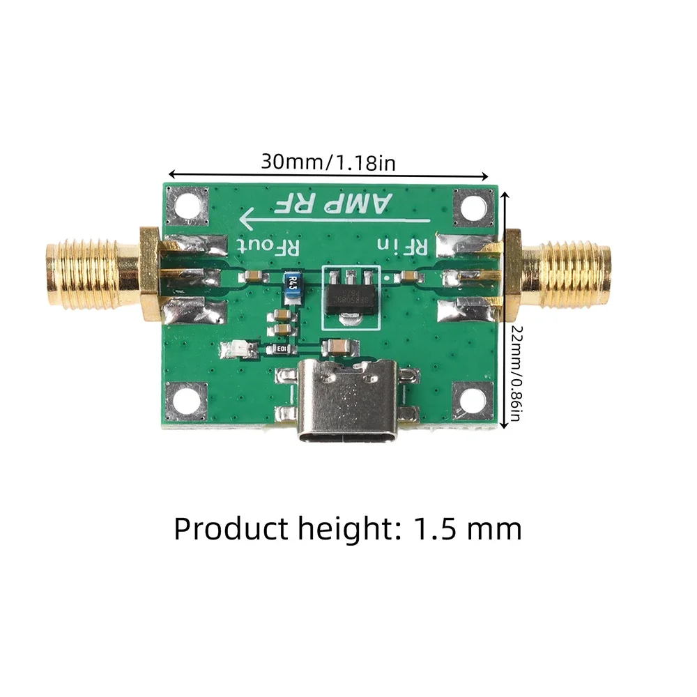 5MHz-6GHz RF Wideband Amplifier High Gain 20dB RF Module with SBB5089 Low-noise Amplifier for Wireless Communication