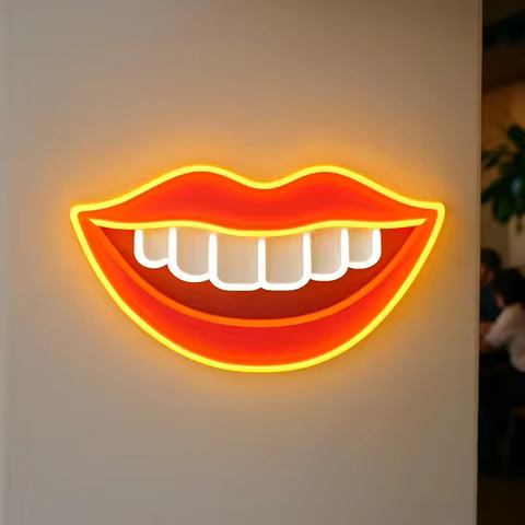 Smile Neon Sign, Dentistry Light,Home Wall Decor Dental Clinics Led Sign, Gift Idea for Dentist