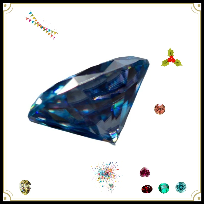 

Hot Sale Moissanite Stone Oval Cut Sapphire Blue Color VVS1 DIY Charms Jewelry Making