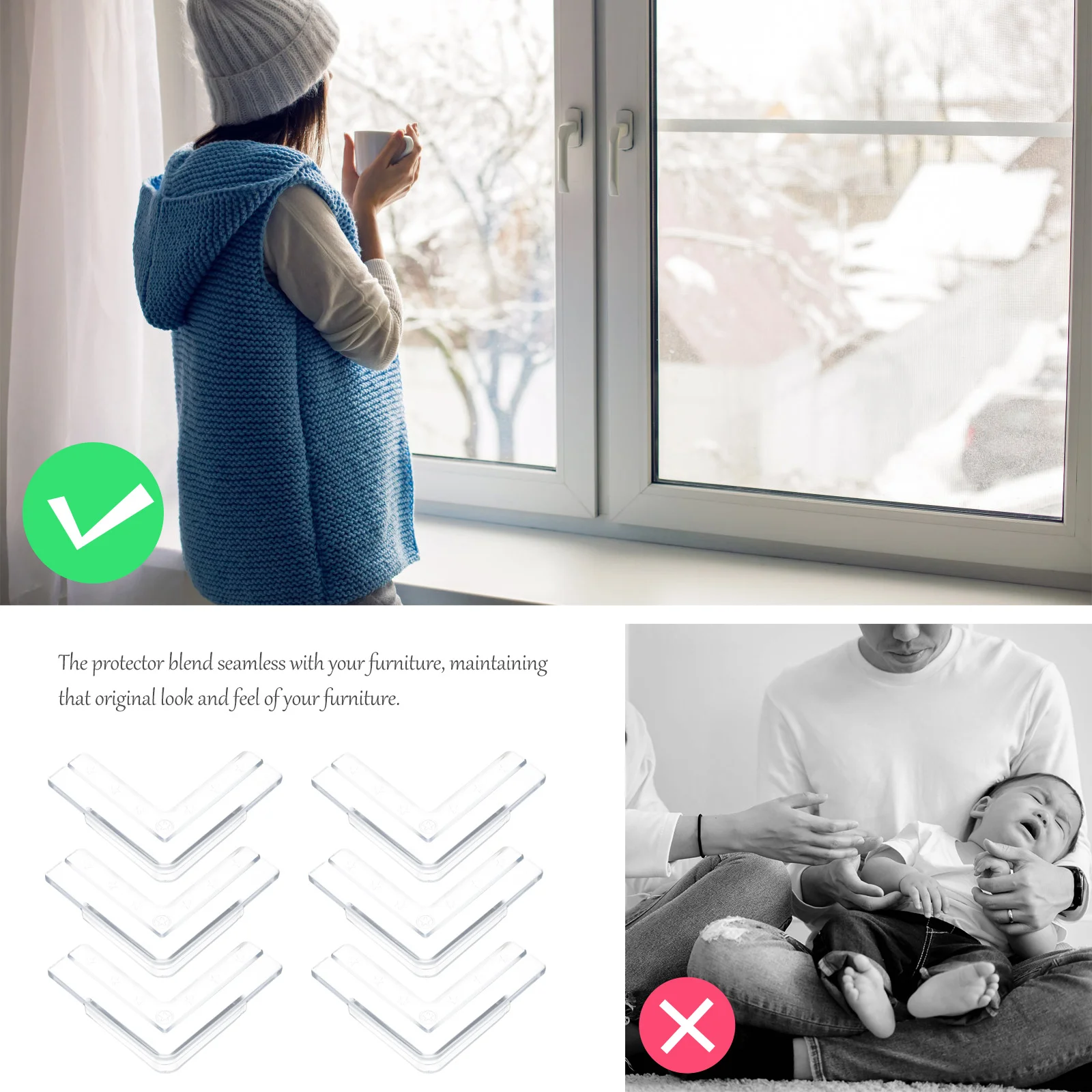 

12Pcs Cuttable Corner Protectors PVC Sharp-Edge Guards Safe Table Window Protection Baby Proof Durable Soft Bumpers