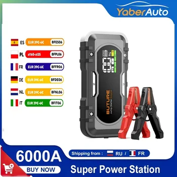 BUTURE Power Bank 6000A Jump Starter Portable Charger Car Booster 12V Auto Starting Device Emergency Car Battery Starter