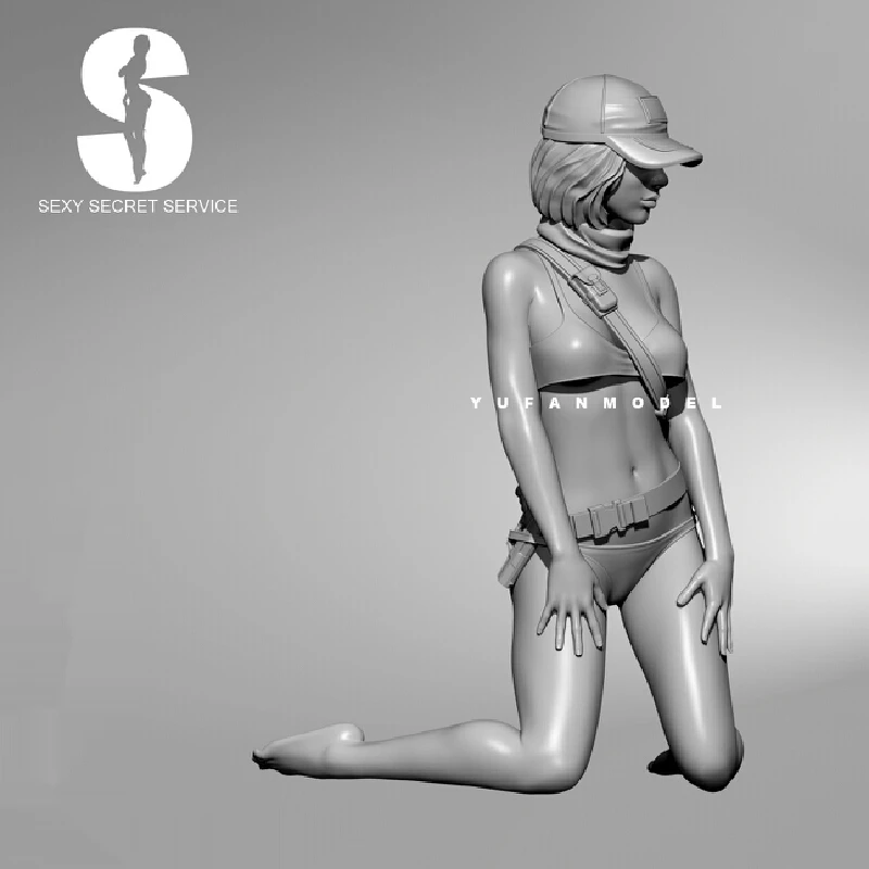 

75mm Special Agent Team Girl Resin Model Figure Gk Micro Miniature 3d Printed White Model Toy Unassembled And Unpainted Kit
