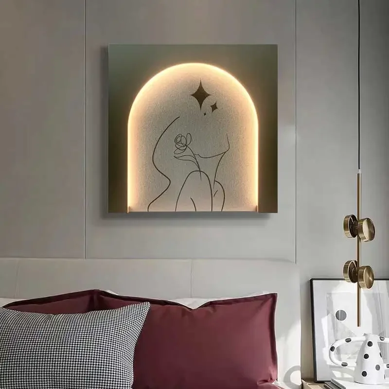 

z Home Decor 3D Mixed Meida Artwork Illuminated Wood Carving Wall Art Led Light Painting