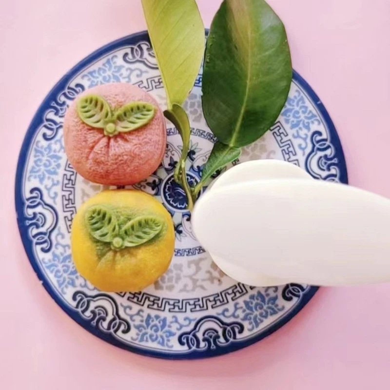 50g พลาสติกวัสดุแม่พิมพ์ขนมไหว้พระจันทร์สีส้มรูปร่างแสตมป์แม่พิมพ์เค้กดวงจันทร์สำหรับ DIY