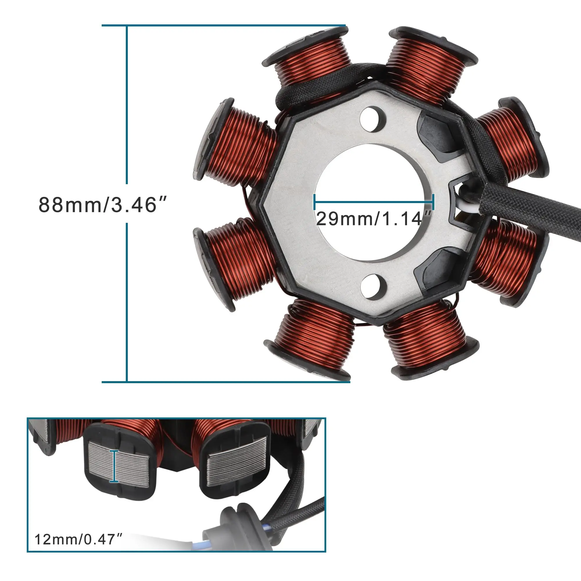 

Stator Coil for 0454944 0454483 0453559 0454949 for Polaris RZR 170 RZR170 2009-2014 90 2007-2014/2016 Outlaw 50 2008-2018