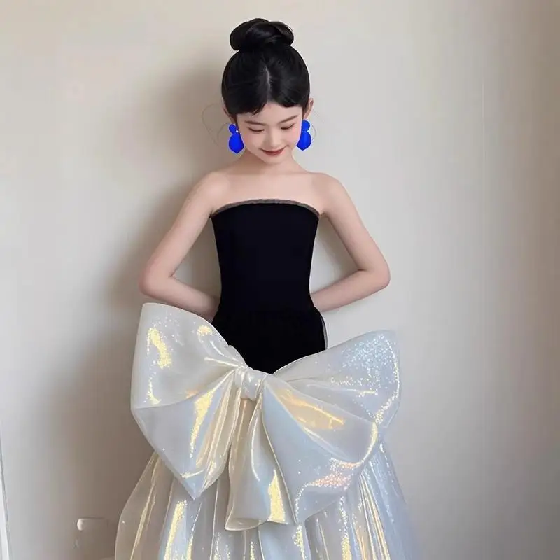 New Girls Elegant Princess Dress Host's Piano Performance Costume Wedding Birthday Party Mermaid Dress A4751 Vestidos