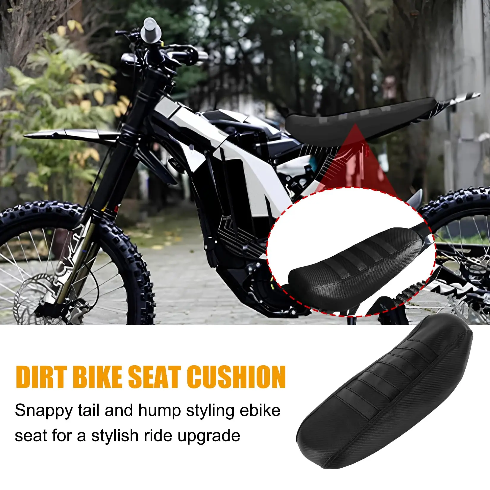 High Elastic Leather Dirt Bike Seat Cover for Sur-ron Light Bee X/S X160 X260 Electric Bike Black view 2