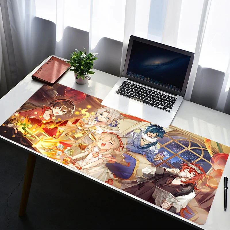 

Mouse Pad Laptop Non Slip Extended Desktop Mouse Mat PC G-genshin Impact Klee Anime HD Keyboard Pad Gaming Accessories Mousepad