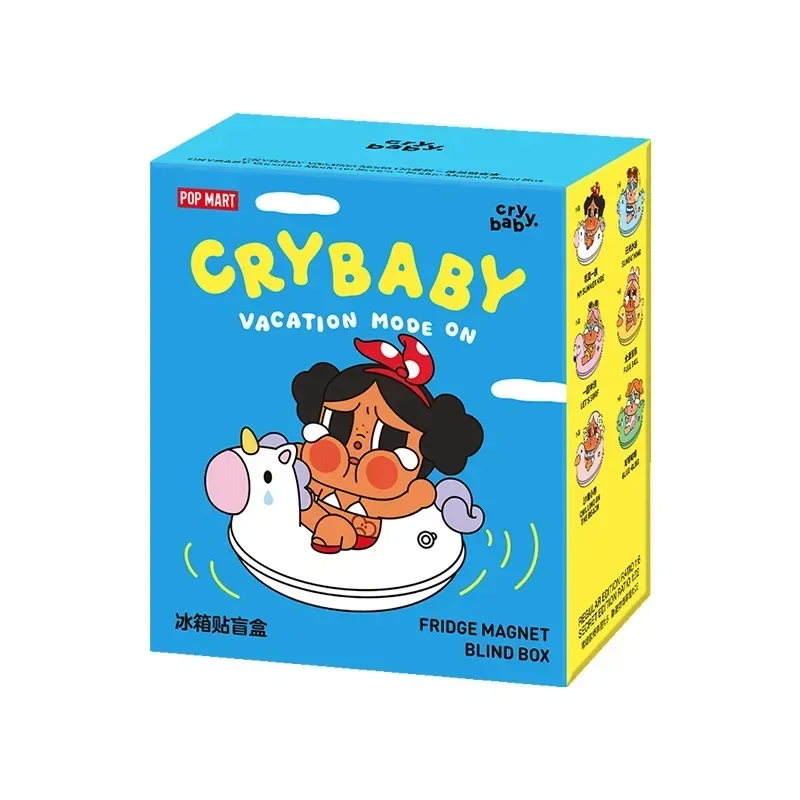 ポップマート オリジナル ミステリーボックス CRYBABY バケーションモード オン フリッジマグネットシリーズ ゲスバッグ オーナメント フィギュア デコレーション ブラインドボックス おもちゃ ギフト