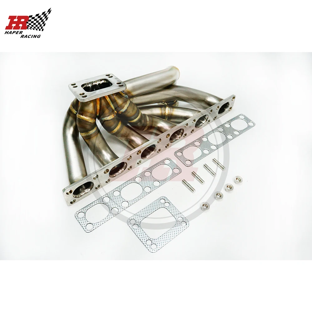 HAPER RACING SS321 3mm 42mm OD Steam Pipe Top Mount T3 Turbo Manifold V-band For E30 E34 24V M50 M52 S50 S52