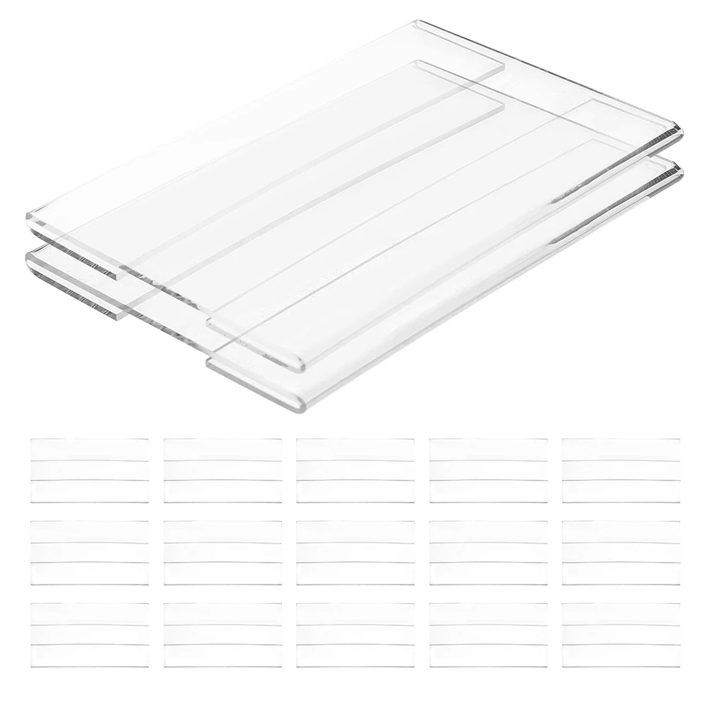 

20pcs Flat Price Tag Acrylic Shelf Labels Clear Transparent Wall Mountable Display Holders Supermarket Sign Retail Store