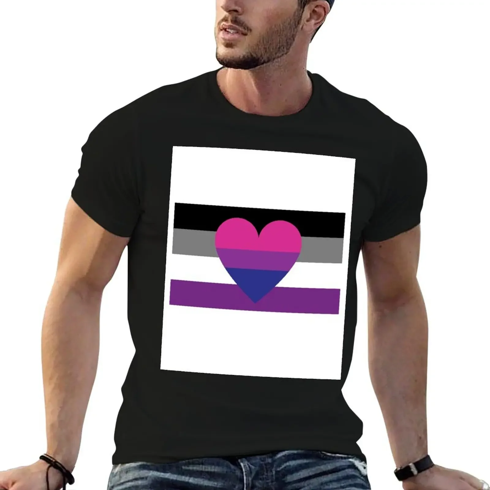 

Asexual Biromantic Flag T-Shirt oversize t-shirts man graphic t shirts croswit shirt man oversized t shirts for men