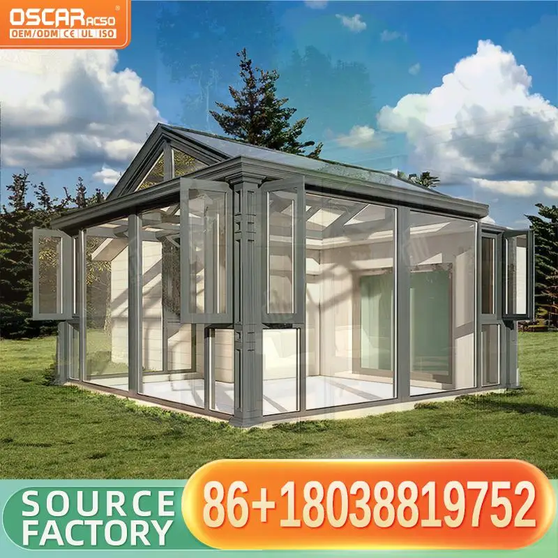 Portable Aluminum Glass Sunroom with Easy Assembly and Modular Design for Grassland 1Year Warranty 23% Reorder Rate sunroom