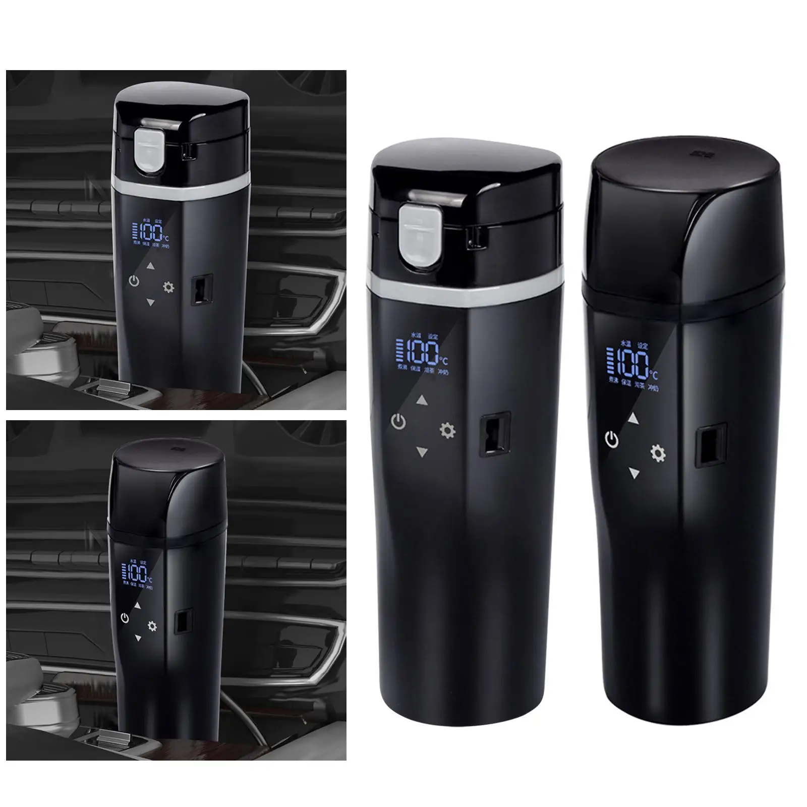 سخان كوب تسخين السيارة 12 فولت 24 فولت 450 مل شاشة ديجيتال محمولة للسفر #5