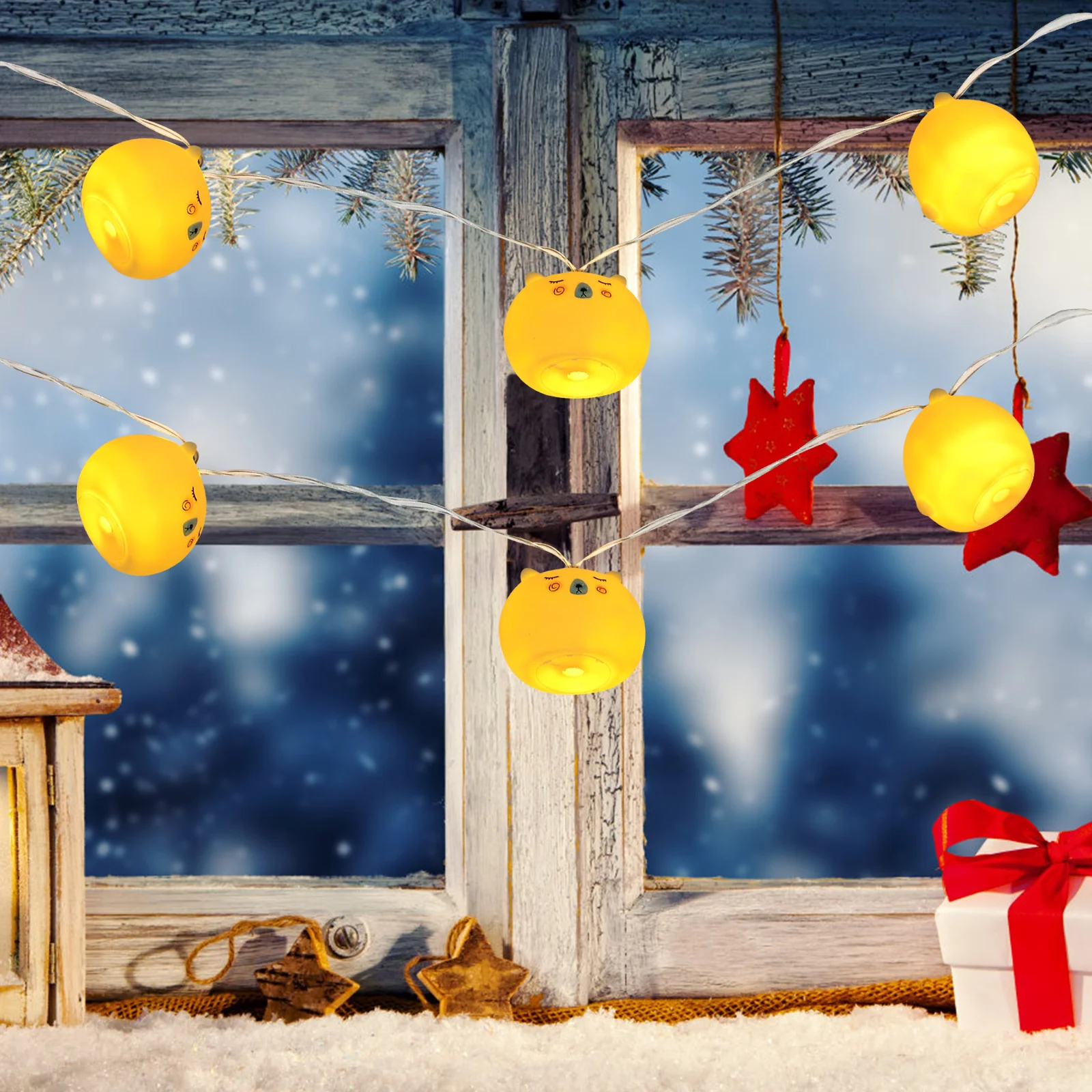 1Pcs LED String Lights 20 Leds Waterproof Xmas Christmas Decorative Warm LED Strap for Party Home Festival Lighting