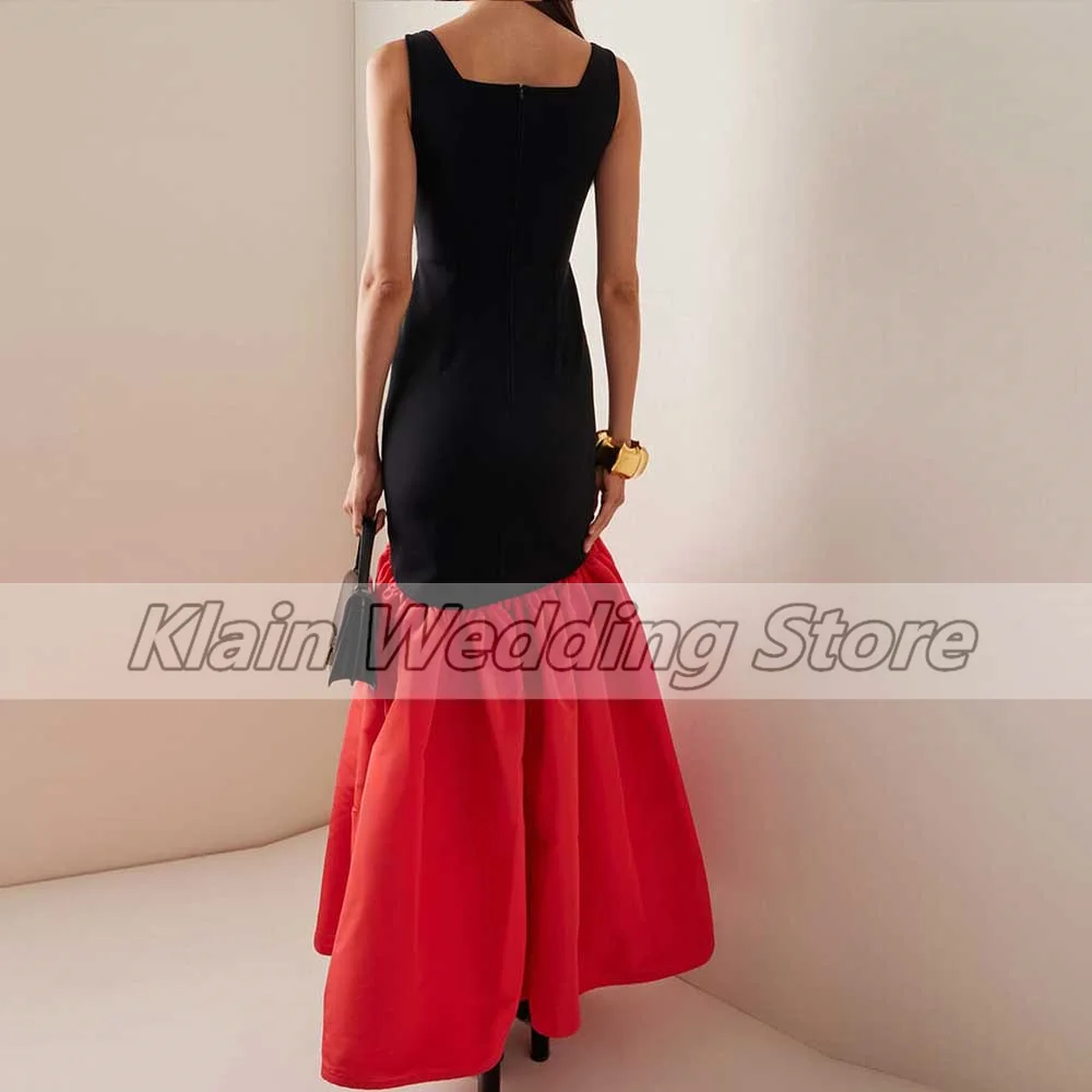Customized Patchwork Scoop Neck Mermaid Prom Gown Sleeveless Pleated Floor Length Jersey Sexy Vestido De Fiesta Elegante Para Mu