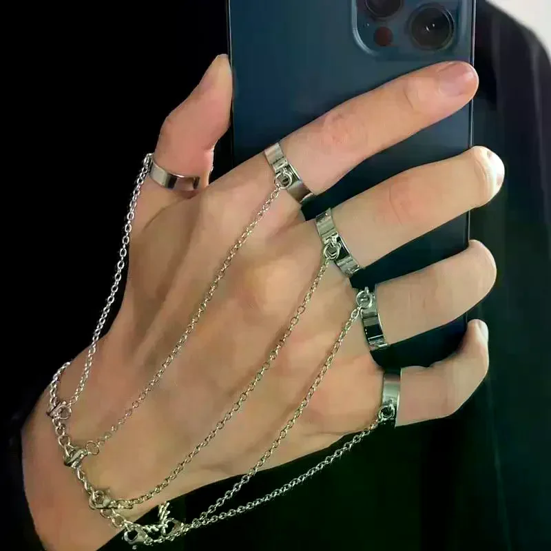 Big Crystal Gold Ring Bracelet For Women Hand Back Chain Statement Jewelry For Fashion Show and Daily Wear
