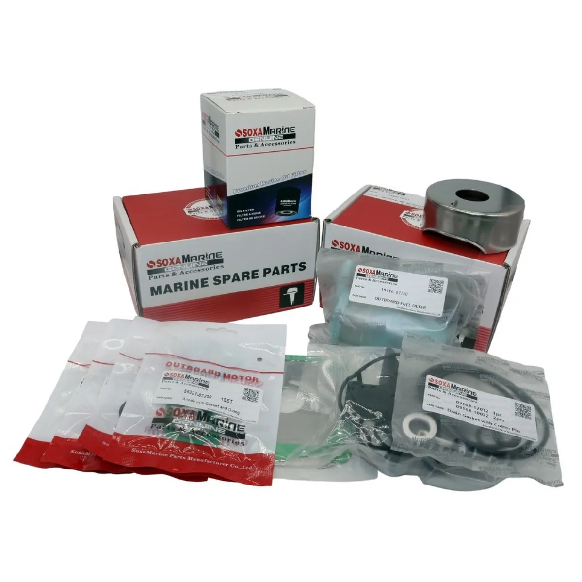 Fit Suzuki 140 HP DF140 2010-2012 Maintenance Kit Outboard Water Pump Repair with Zinc Anode Drain Gasket Oil Filter Cotter Pin
