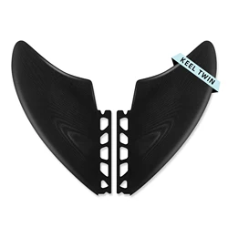 Twin Fin Set - Solid Fiberglass for Lightweight Durability & Top Performance - Compatible with Single Tab or Twin Tab Surfboards