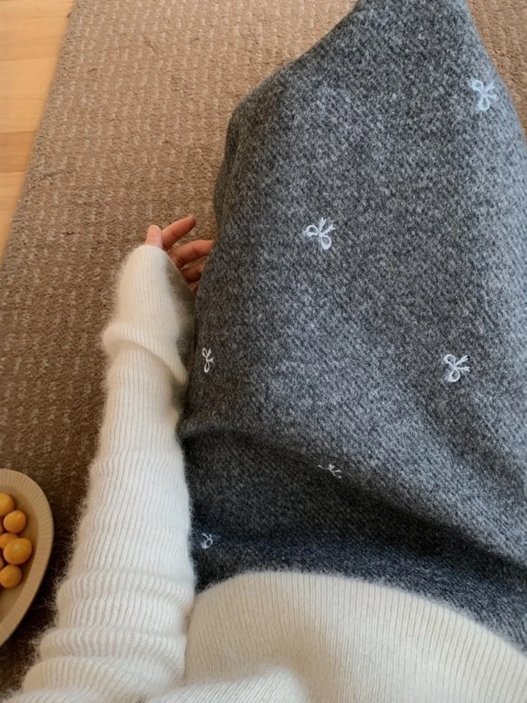 E Falda Midi de Lana de Talla ande con Estampado, Estilo Retro, Cintura Alta, Corte en A, con Abertura, para Mujeres...