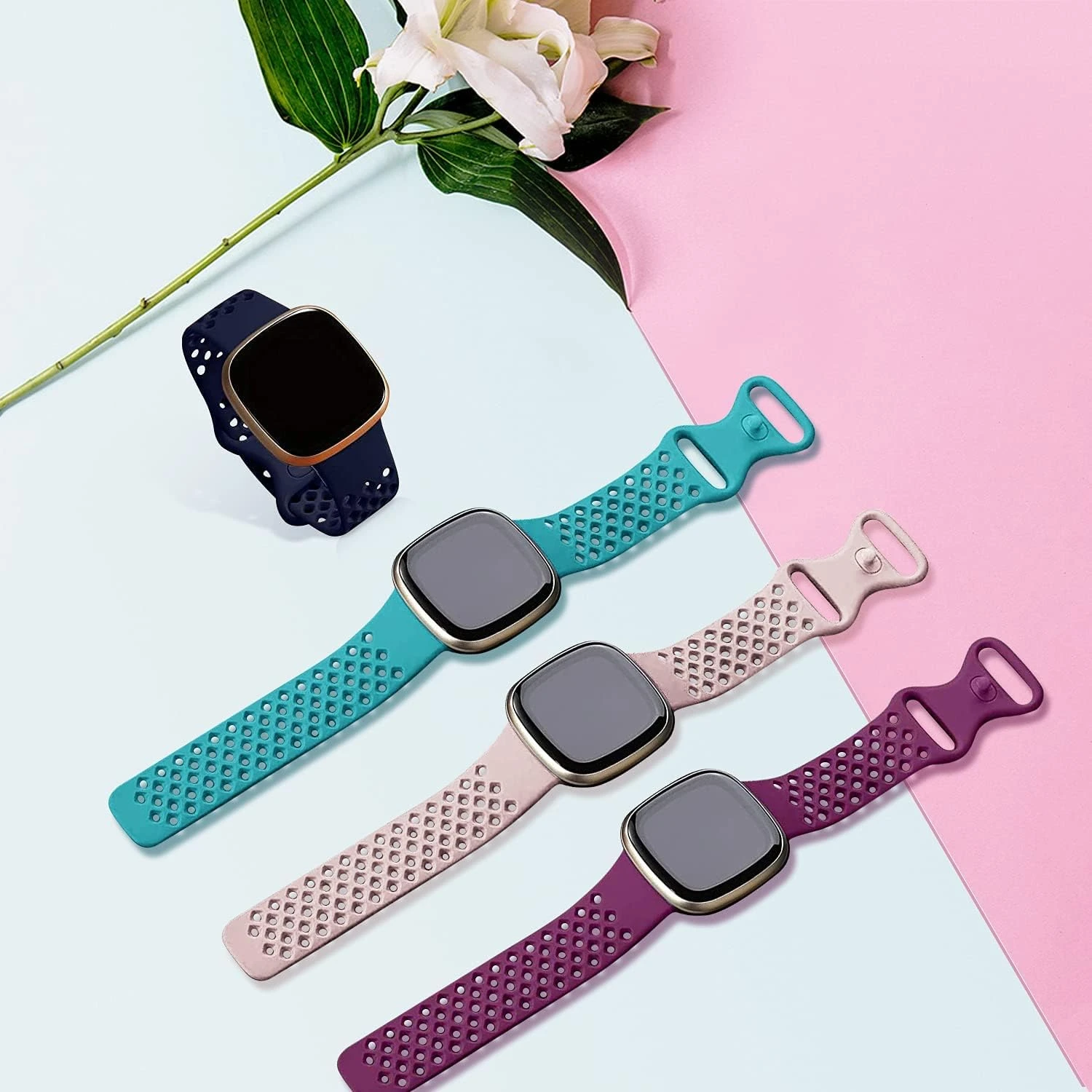 Comfortable, stylish, and durable premium silicone sport band for Versa 3/Sense - Perfect for daily wear and exercise - Elevate