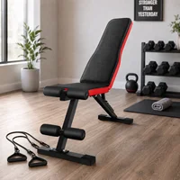 Banco de Ejercicios Plegable Ajustable en 7 Niveles, Banco Multifuncional para Mancuernas con Estructura de Acero Resistente, Banco de Pesas Ergonómico con Soporte para la Columna Vertebral para Entrenamiento de Fuerza de Cuerpo Completo en Casa 1